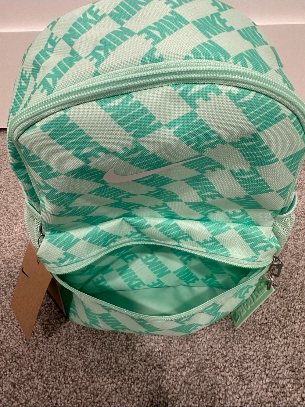 Nike Mint Green Patterned Mini Backpack